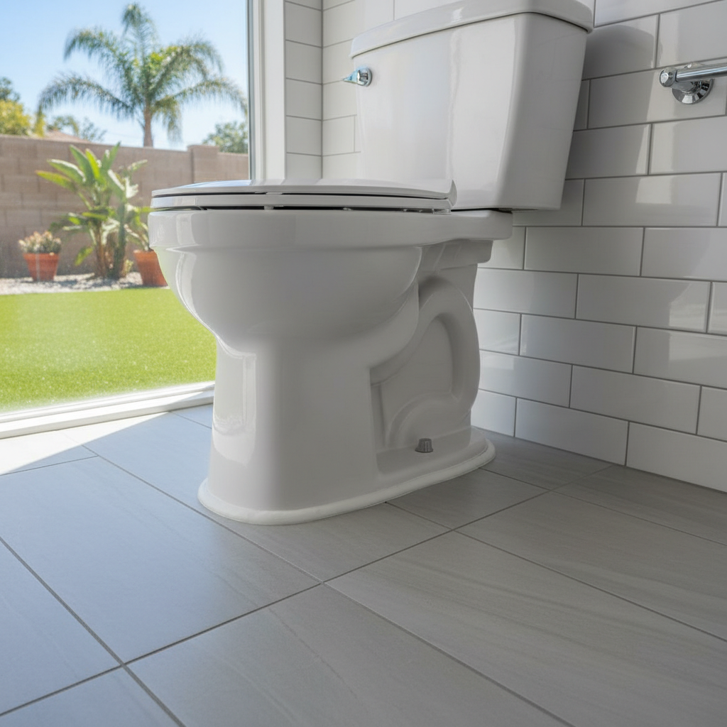 Completed toilet installation work at a residential property in Buena Park, CA