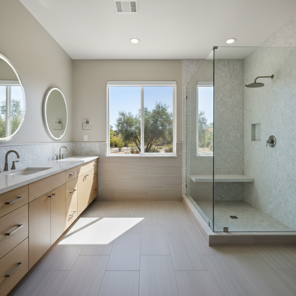 Completed bathroom expansion work at a residential property in Camarillo, CA