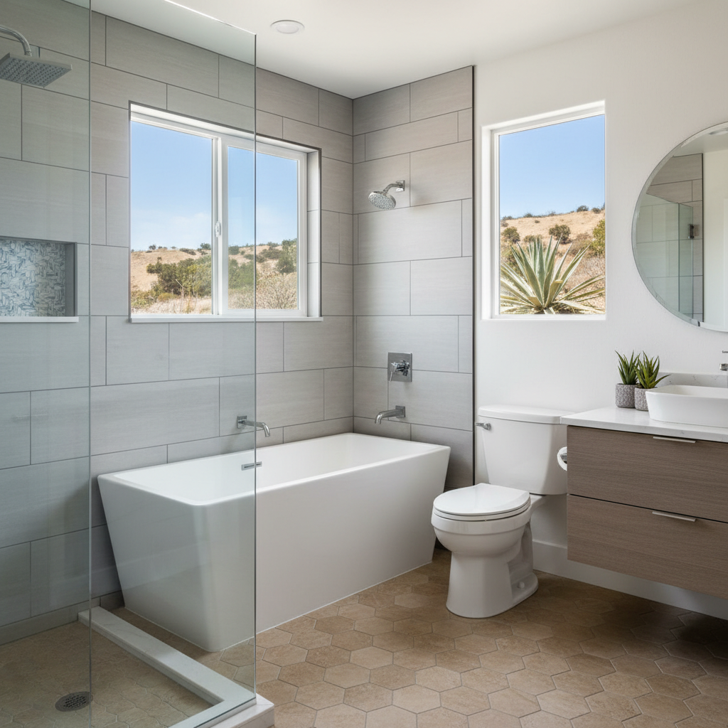 Completed bathtub replacement work at a residential property in Cerritos, CA