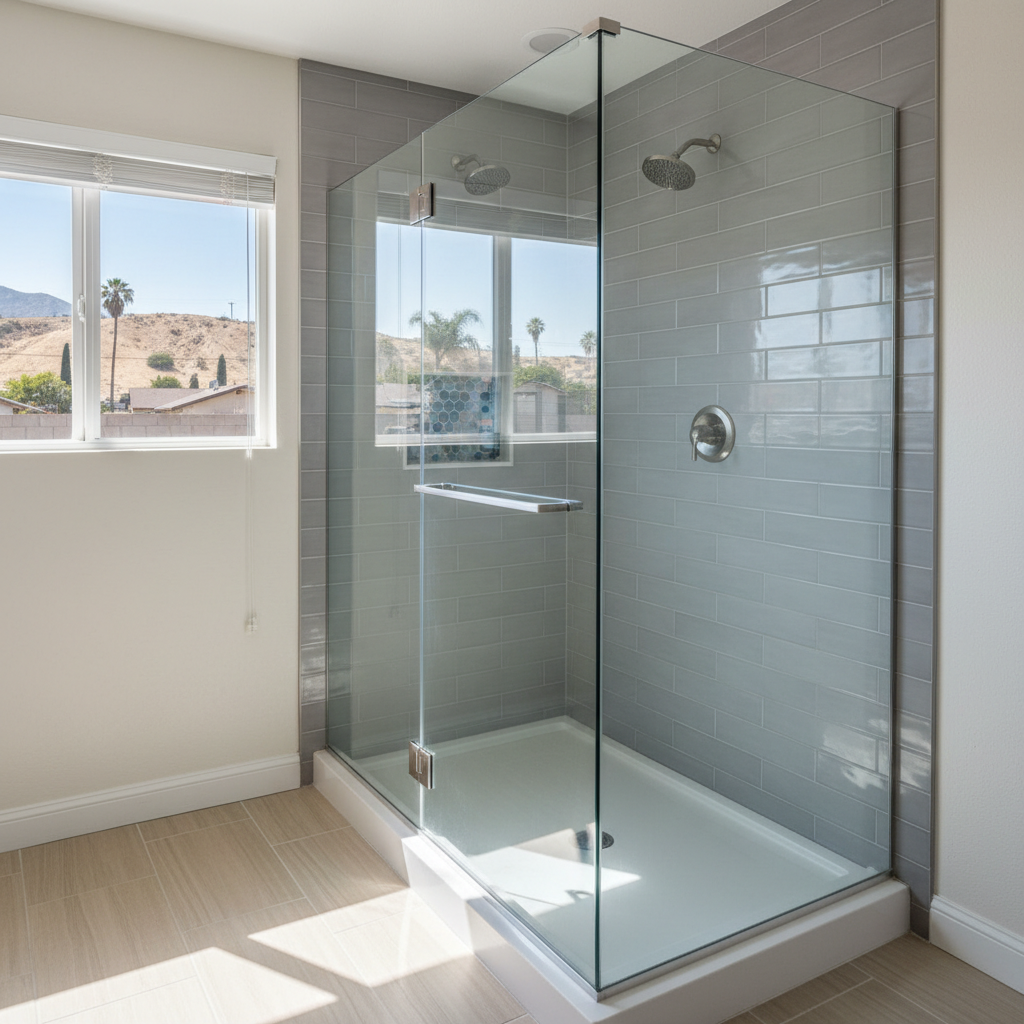 Completed shower replacement work at a residential property in Compton, CA