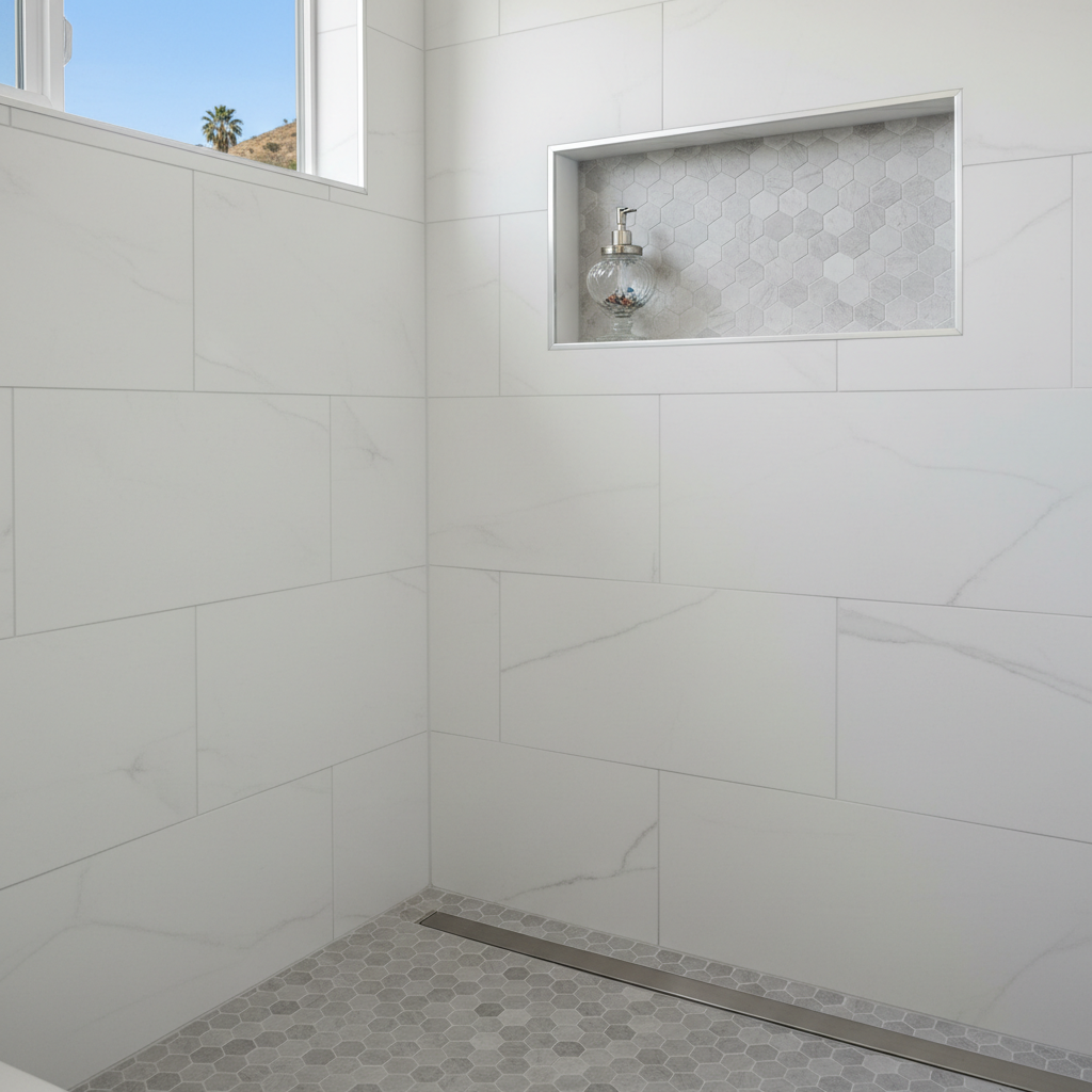 Completed bathroom modernization work at a residential property in Compton, CA