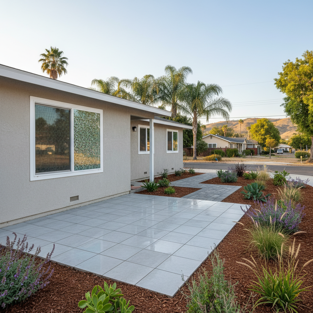 Completed tile and flooring installation work at a residential property in Fountain Valley, CA