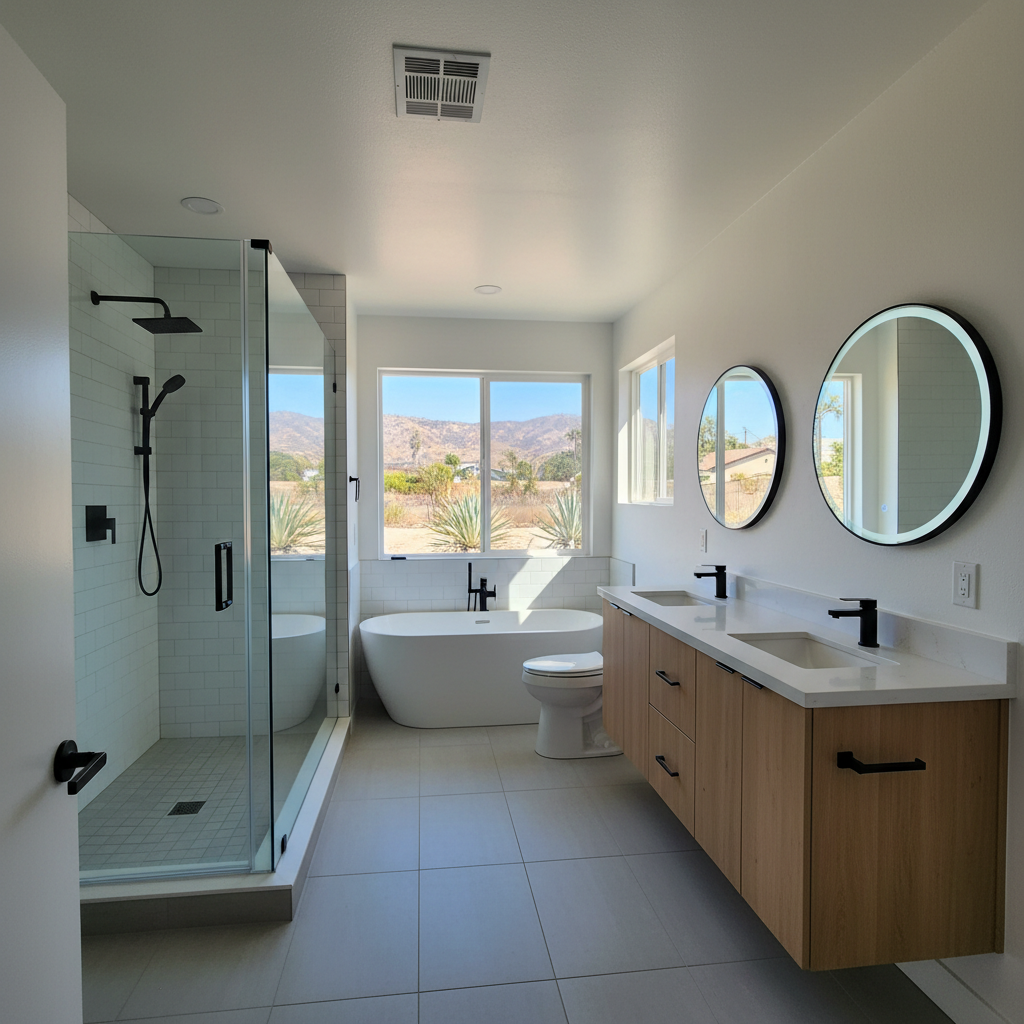 Completed bathroom remodel work at a residential property in Gardena, CA