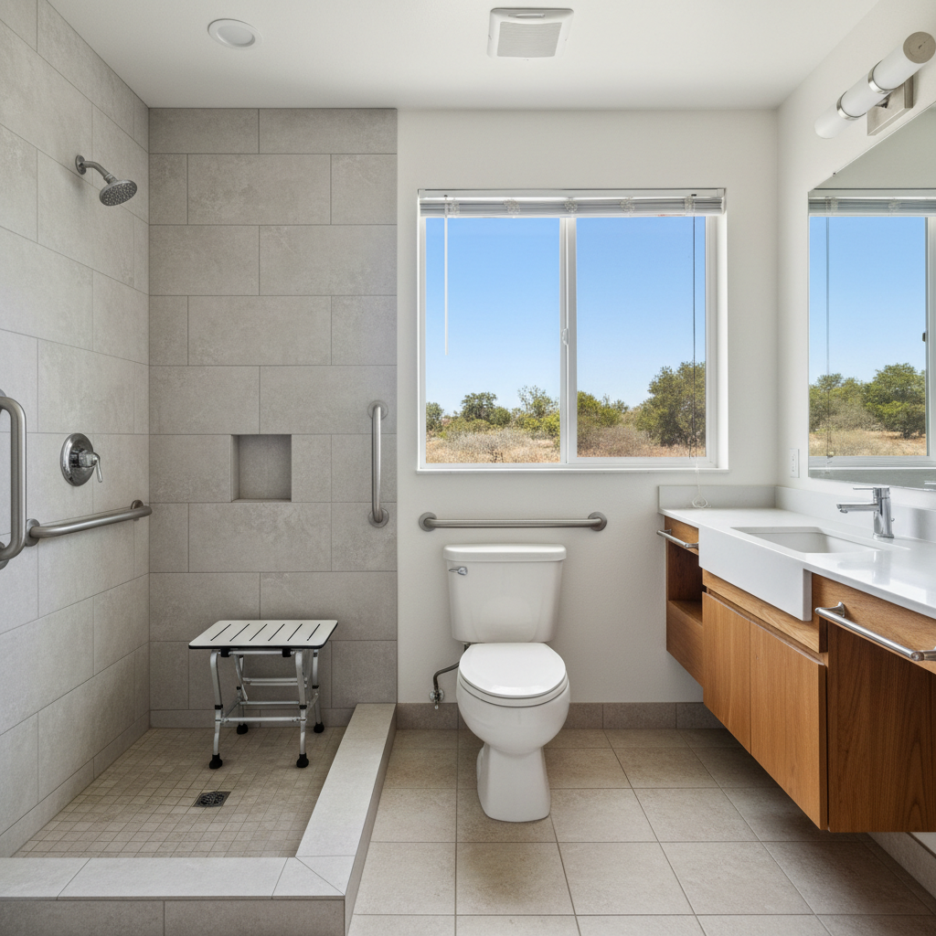 Completed handicap accessible bathrooms work at a residential property in La puente, CA