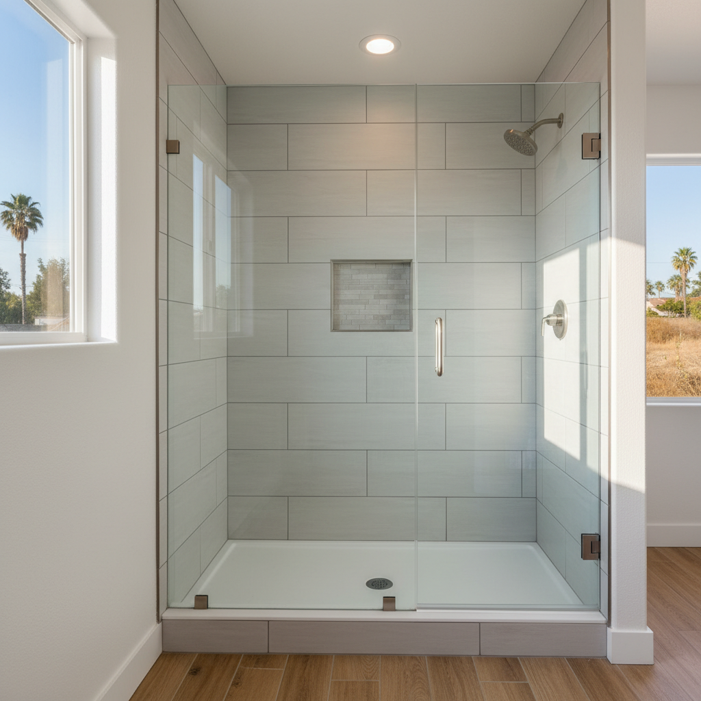 Completed shower replacement work at a residential property in Huntington Park, CA