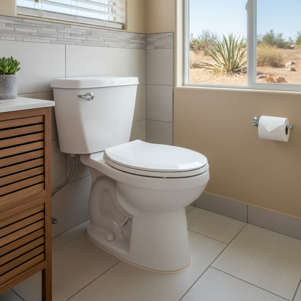Completed toilet installation work at a residential property in Lawndale, CA
