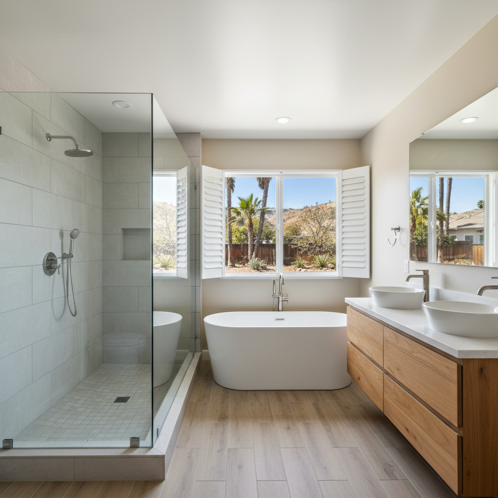 Completed bathroom remodel work at a residential property in Lawndale, CA