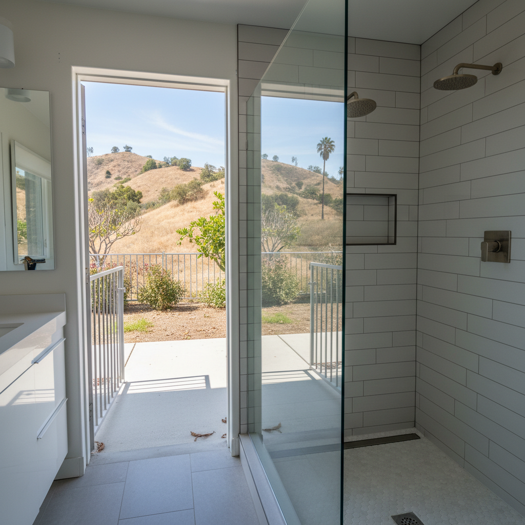 Completed shower replacement work at a residential property in Montebello, CA