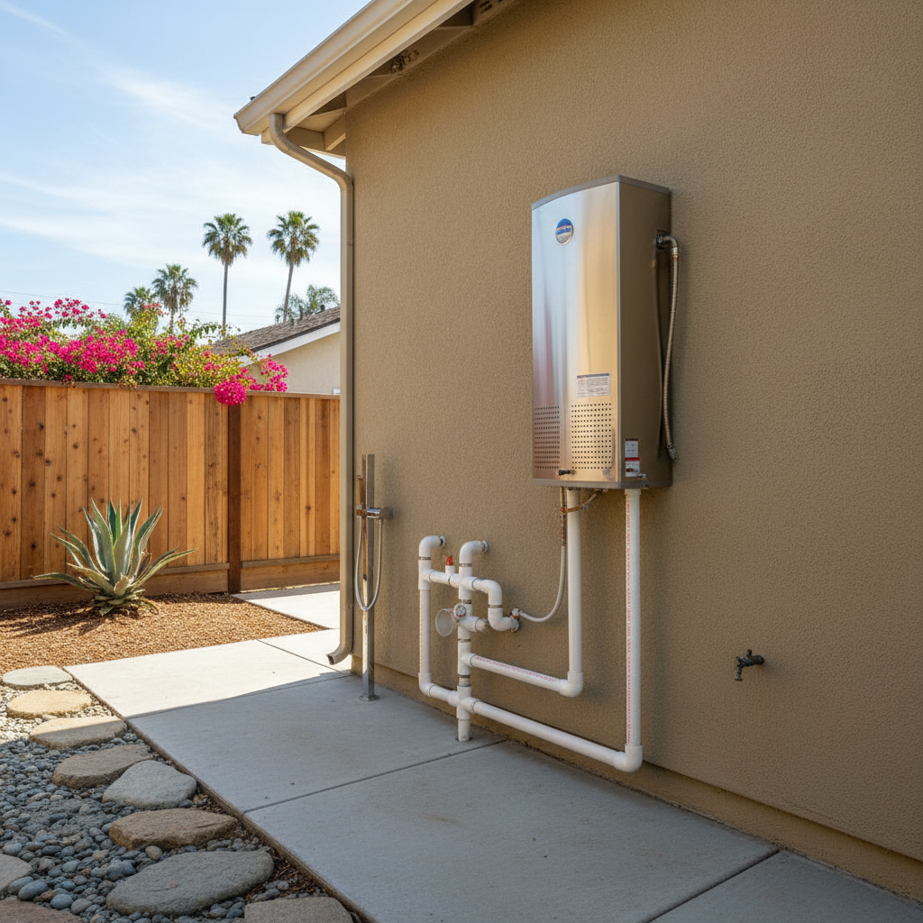 Completed plumbing work work at a residential property in Covina, CA