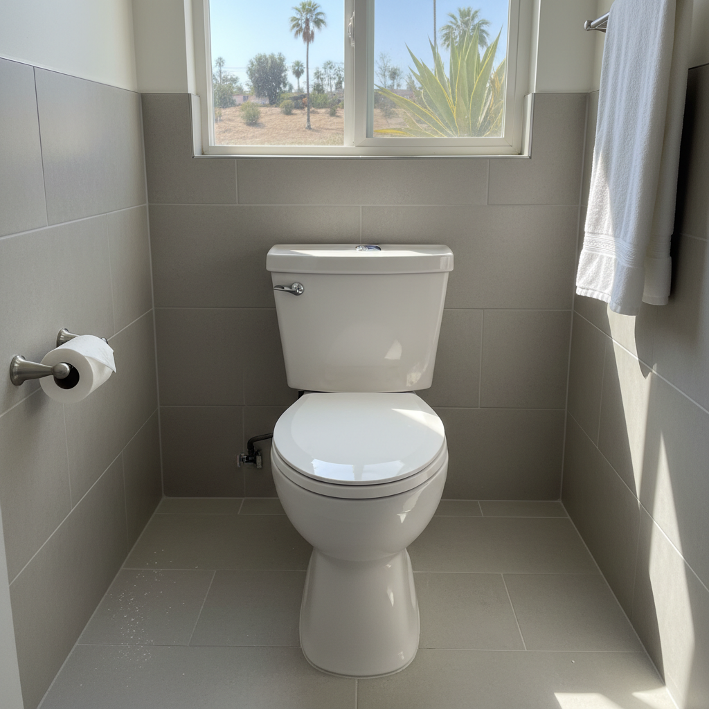 Completed toilet installation work at a residential property in West Hollywood, CA