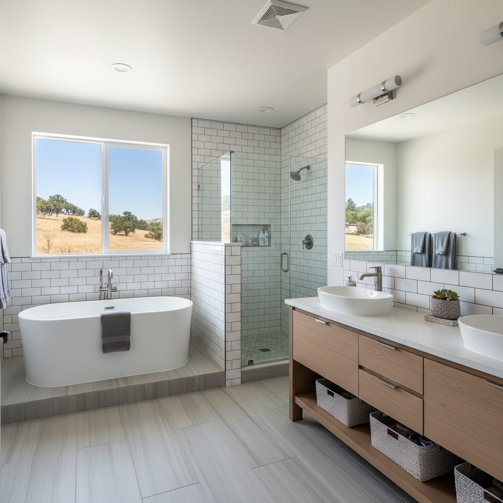 Completed bathroom remodel work at a residential property in Folsom, CA