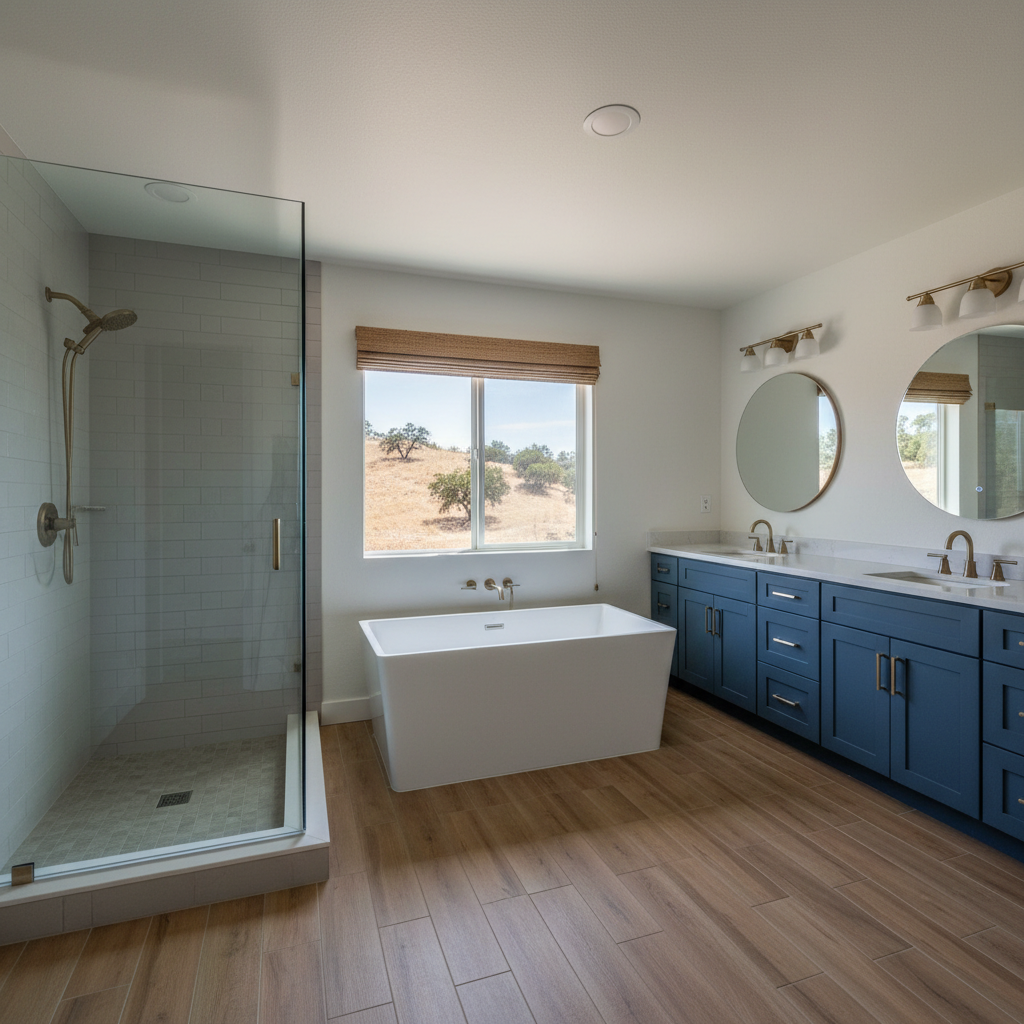 Completed bathroom expansion work at a residential property in Folsom, CA