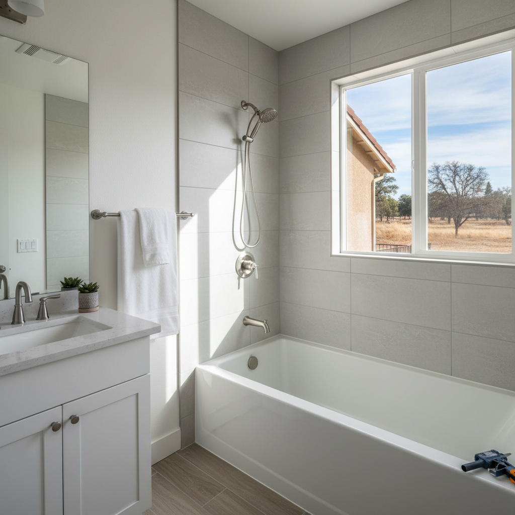 Completed bathtub replacement work at a residential property in Fair Oaks, CA