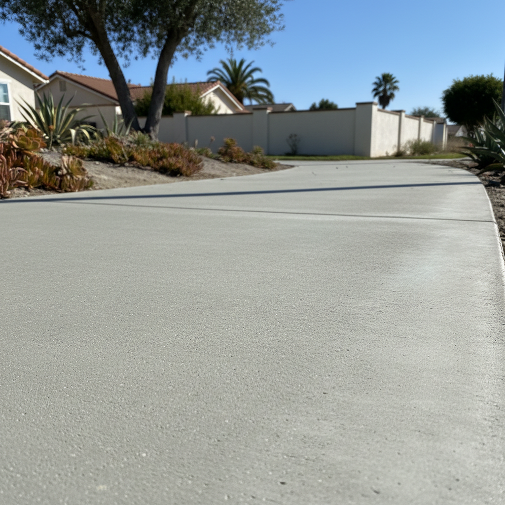 Completed concrete sidewalks work at a residential property in Ventura, CA