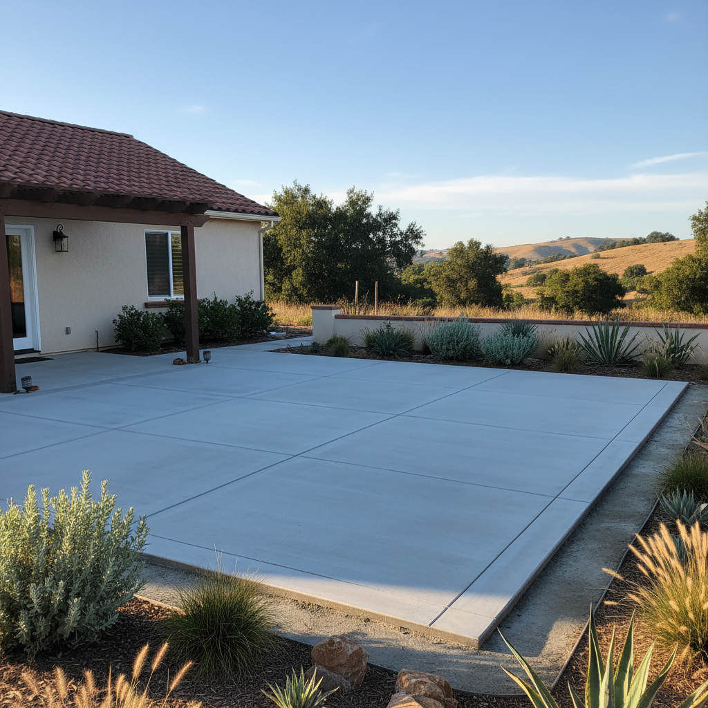 Completed concrete patios work at a residential property in Ventura, CA