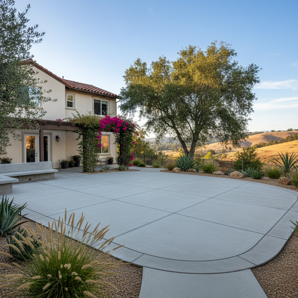 Completed concrete patios work at a residential property in Ventura, CA