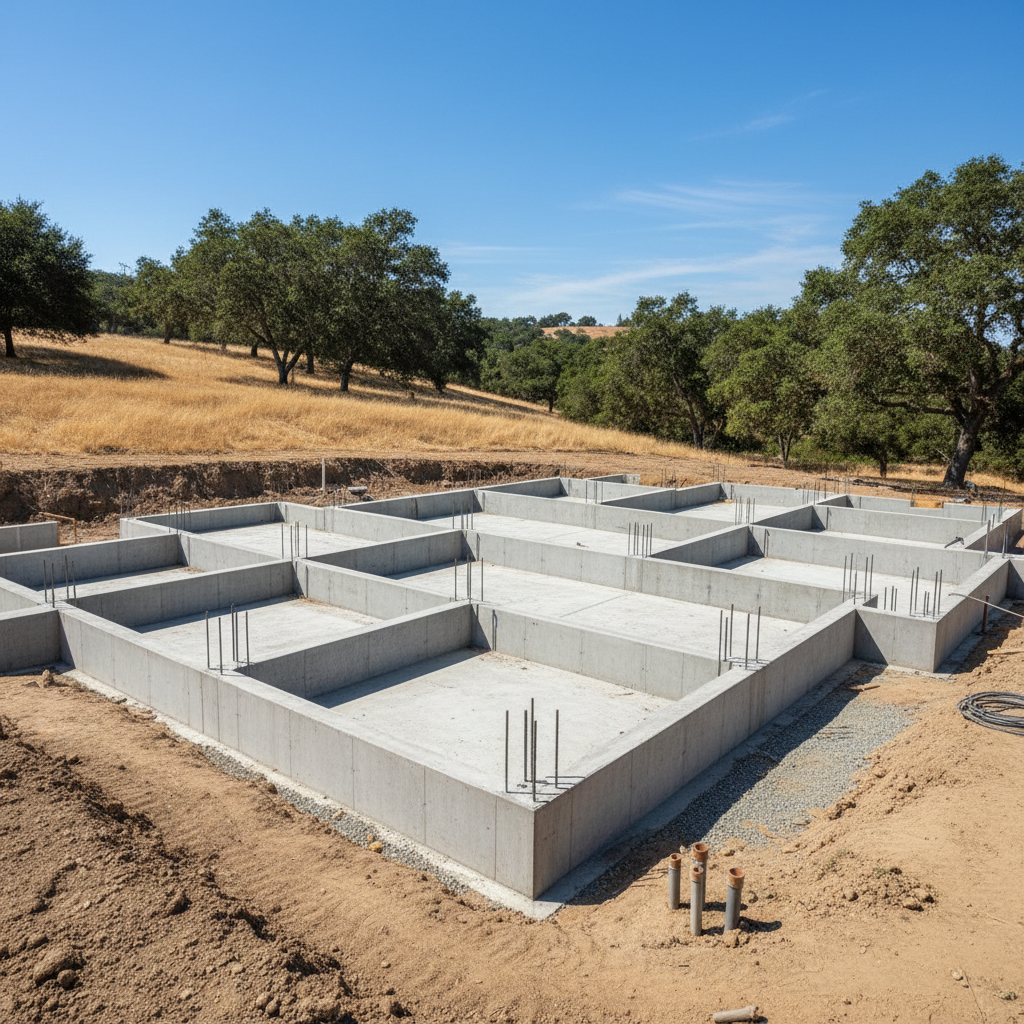 Completed foundation construction work at a residential property in Palo Alto, CA