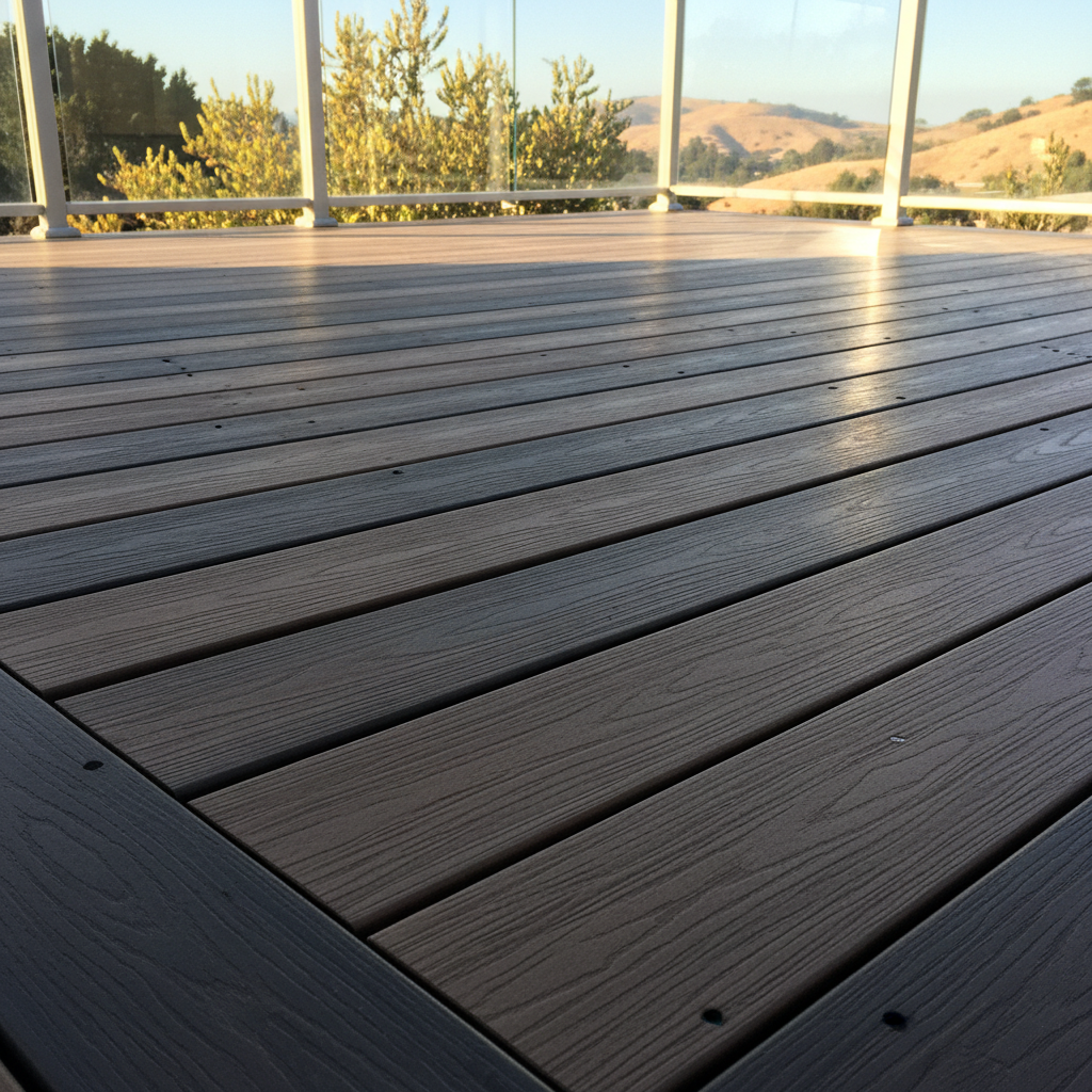 Completed composite decks work at a residential property in San Leandro, CA