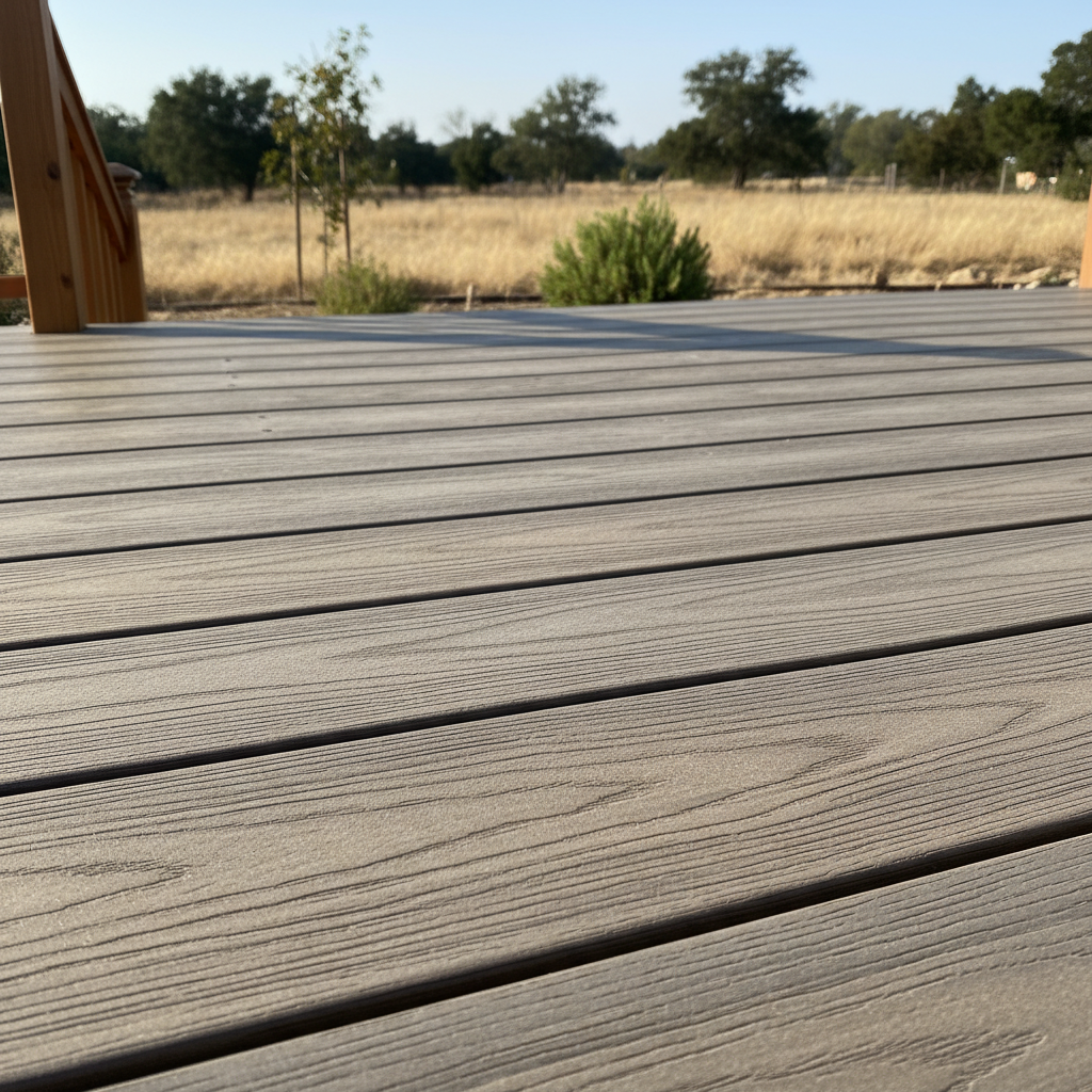 Completed composite decks work at a residential property in Pittsburg, CA