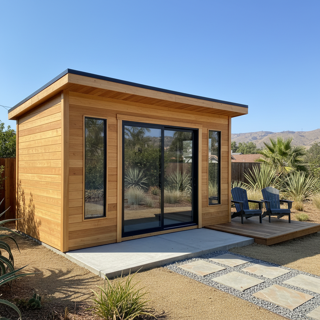 Completed office sheds work at a residential property in Los Angeles, CA