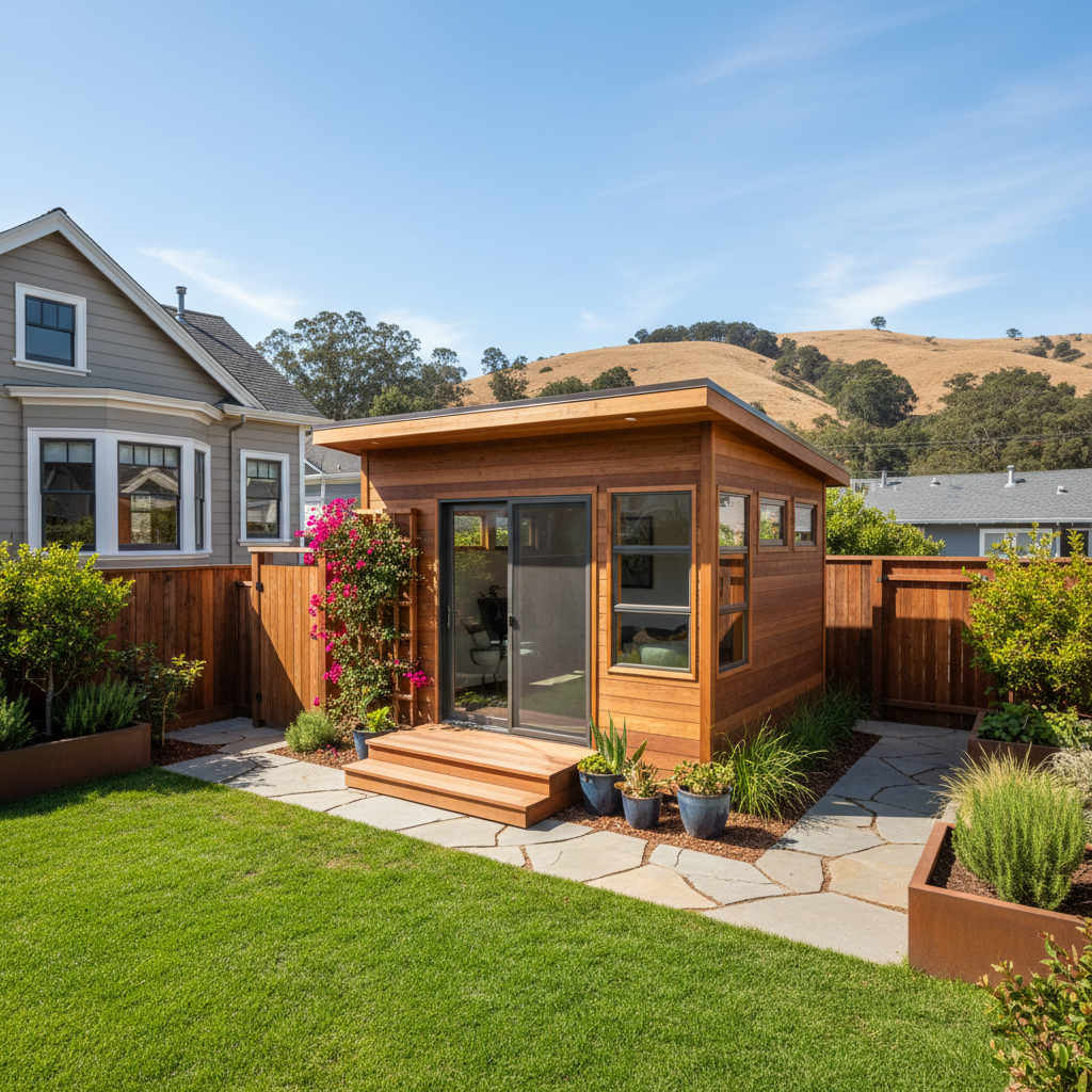 Completed custom shed design work at a residential property in San Francisco, CA