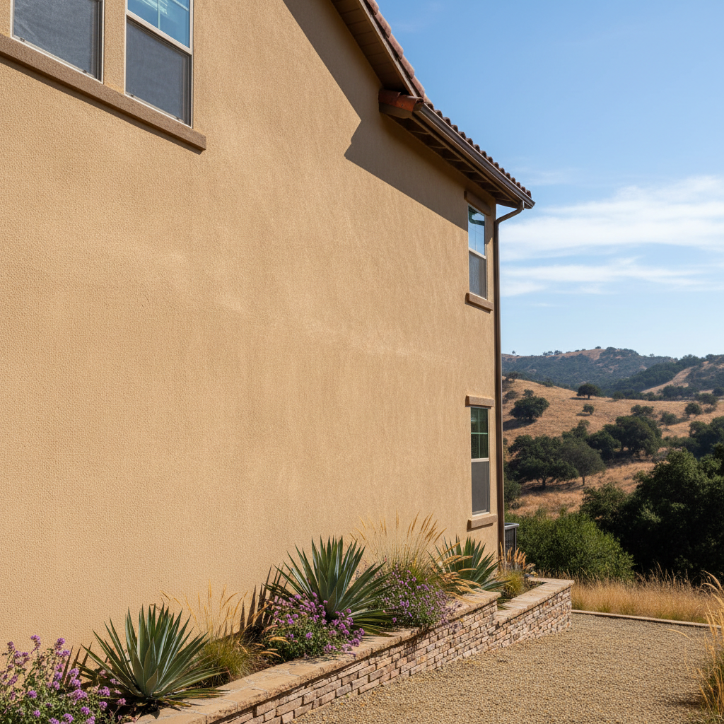 Completed residential stucco work at a residential property in Claremont, CA