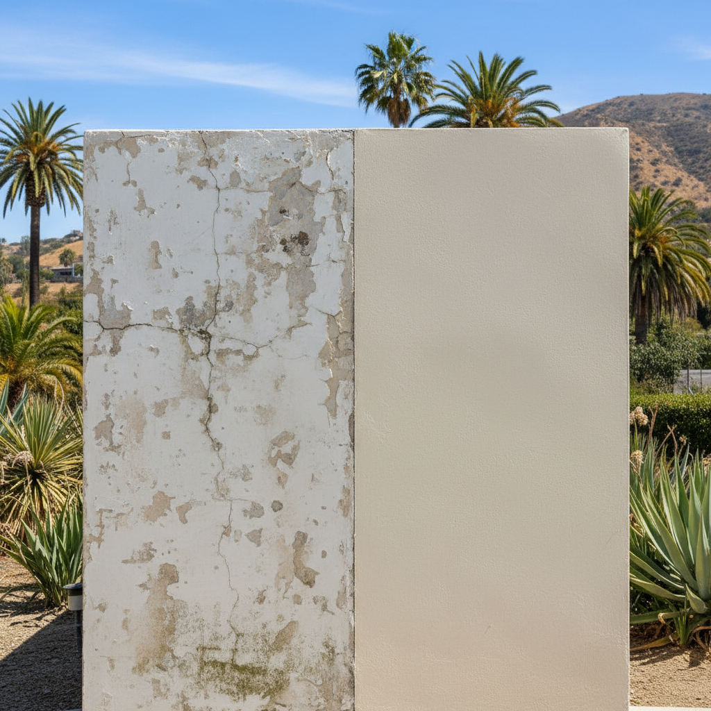 Completed stucco replacement work at a residential property in Beverly Hills, CA