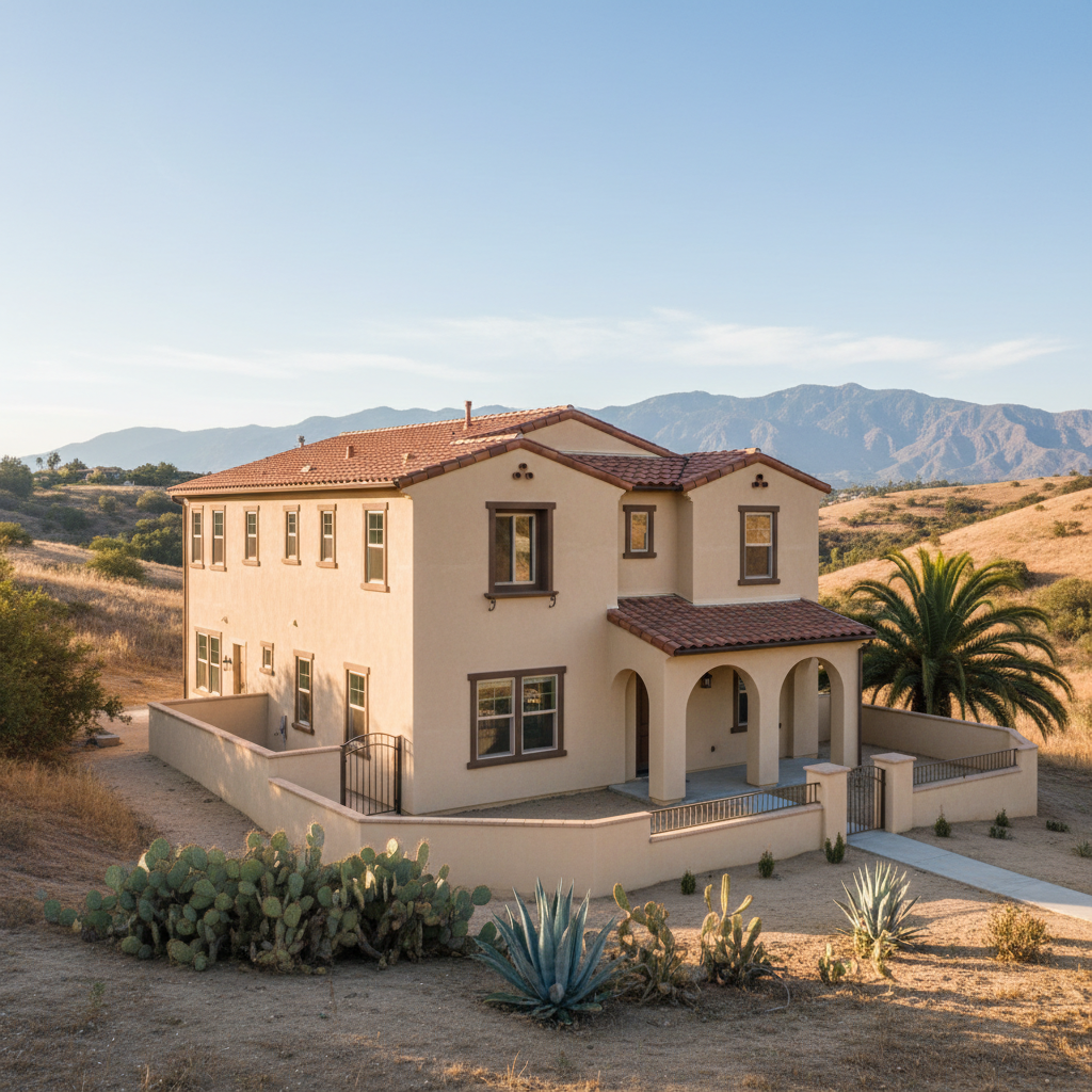 Completed commercial stucco work at a residential property in San Bernardino, CA