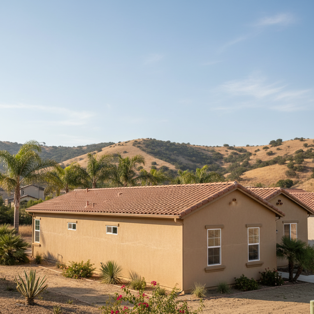 Completed stucco installation work at a residential property in Temecula, CA