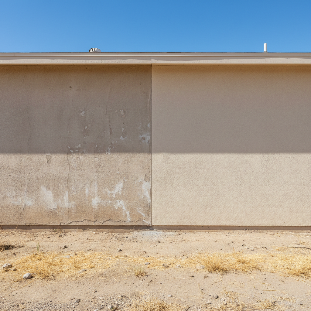 Completed stucco replacement work at a residential property in Victorville, CA