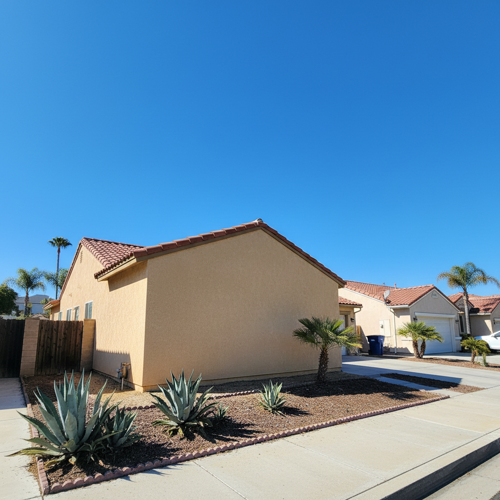 Completed stucco repair work at a residential property in Chula Vista, CA