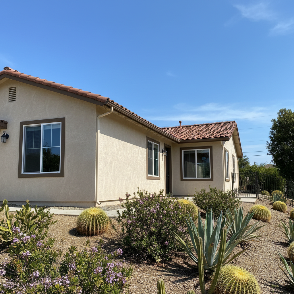 Completed stucco removal work at a residential property in Escondido, CA