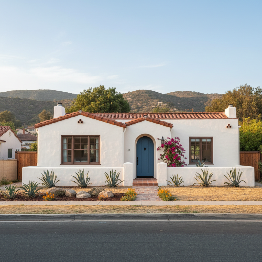 Completed stucco painting work at a residential property in National City, CA