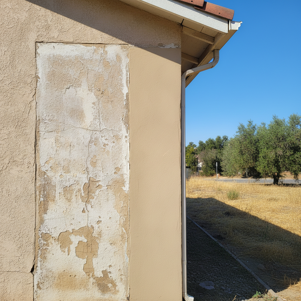 Completed stucco replacement work at a residential property in Tracy, CA