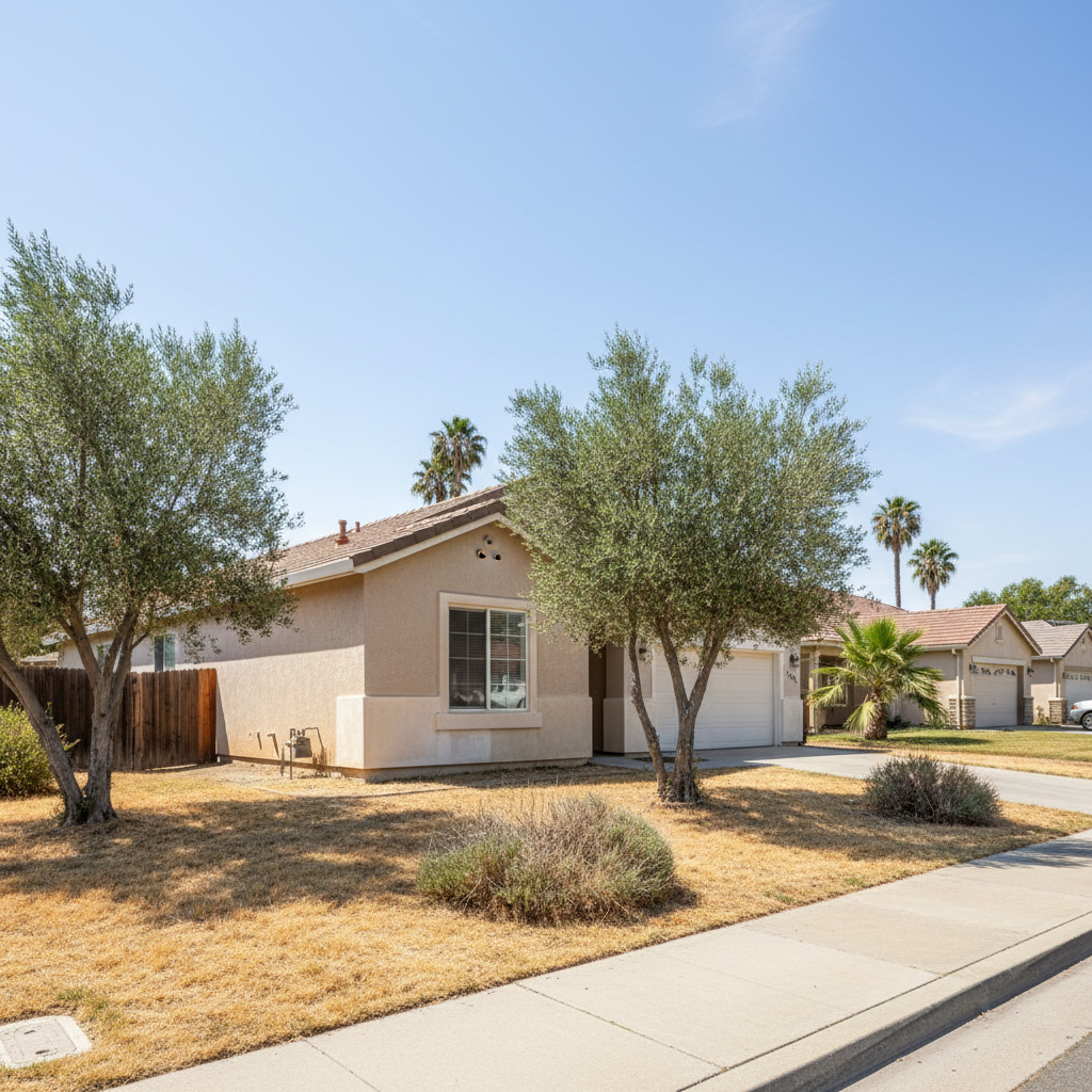 Completed stucco repair work at a residential property in Stockton, CA