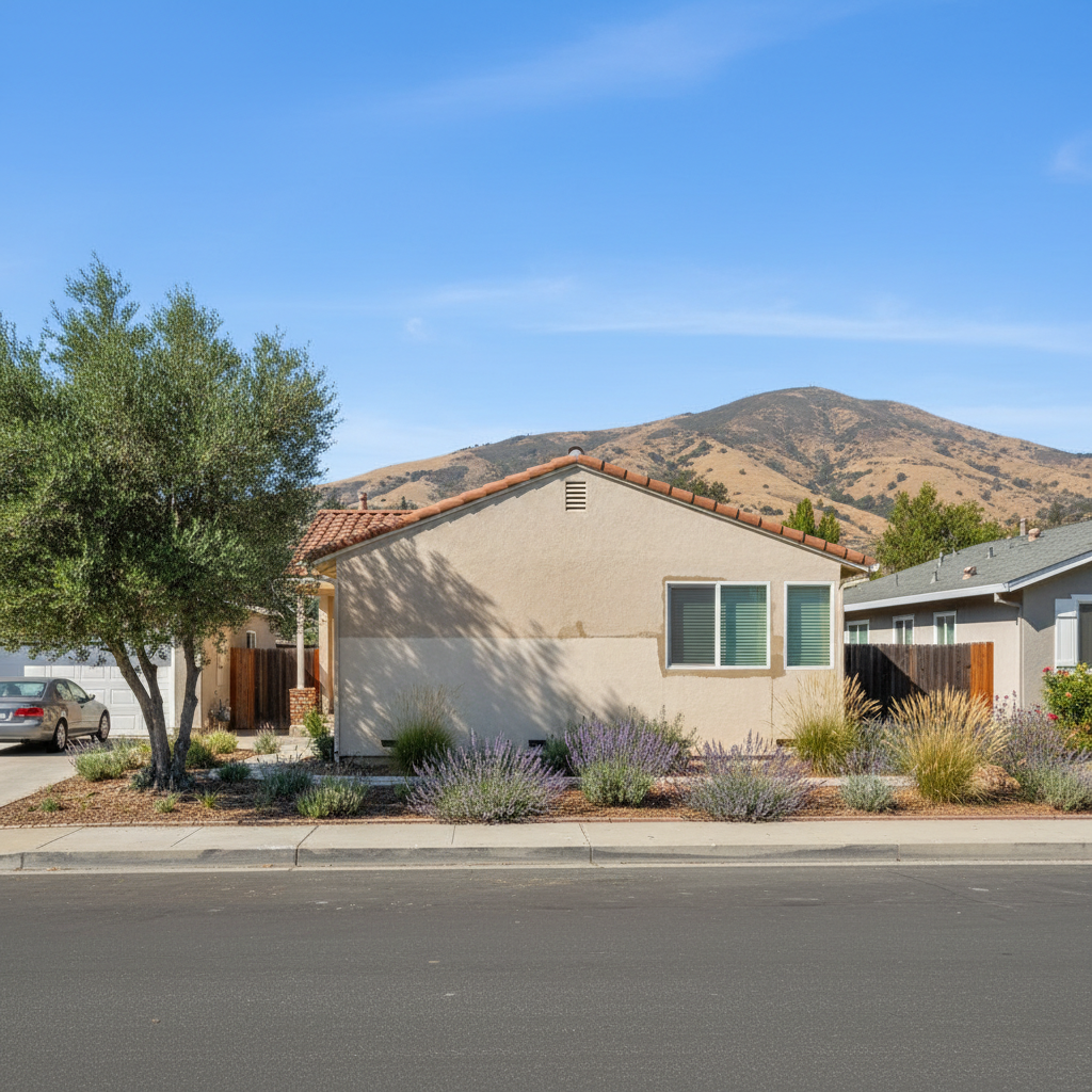 Completed stucco repair work at a residential property in Concord, CA