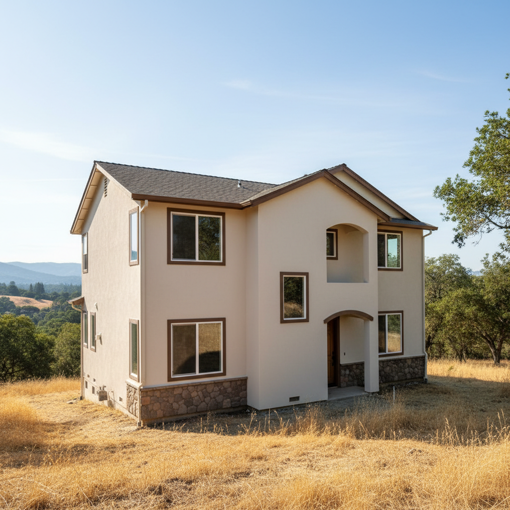 Completed stucco removal work at a residential property in Santa Rosa, CA