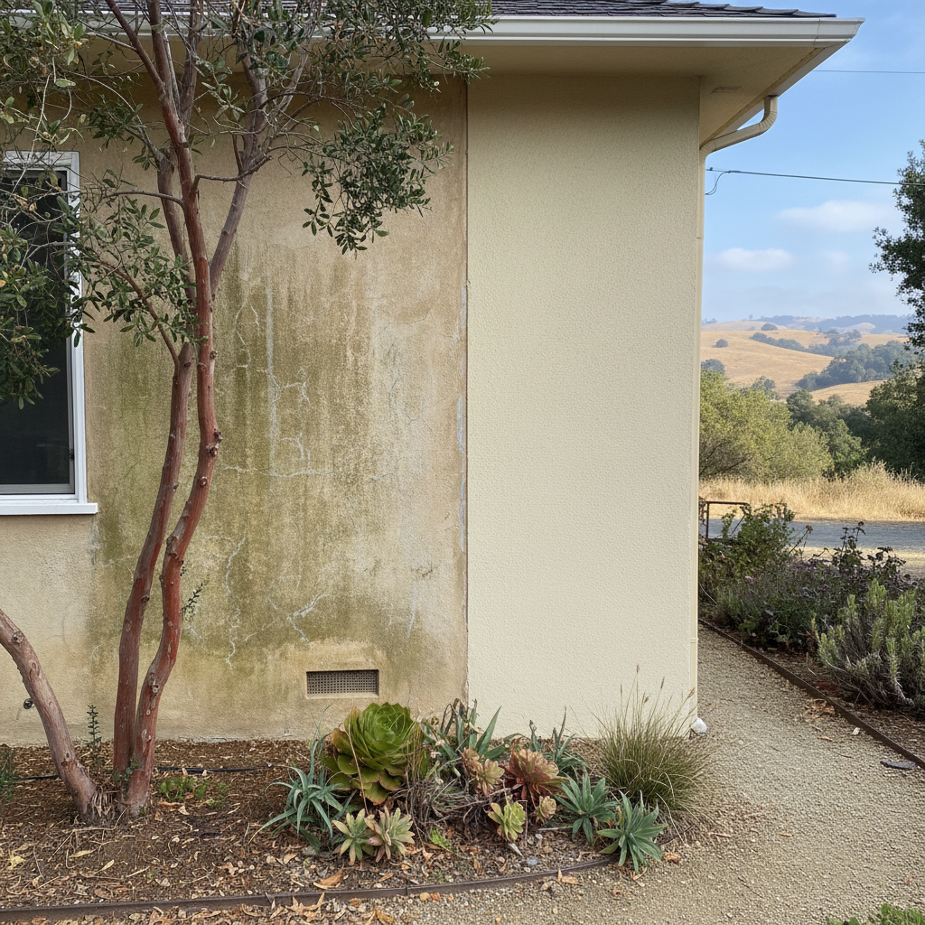 Completed stucco replacement work at a residential property in Berkeley, CA