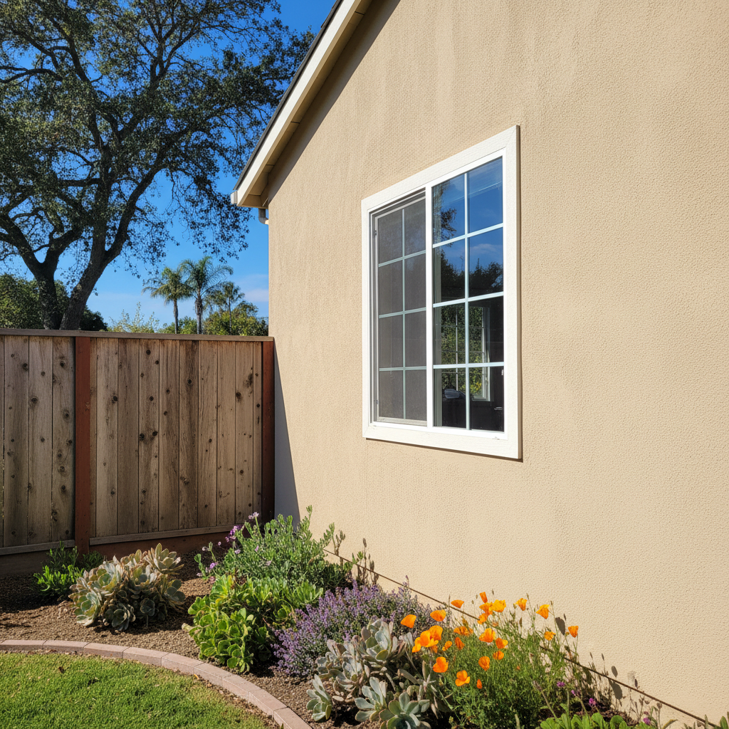 Completed residential stucco work at a residential property in Campbell, CA