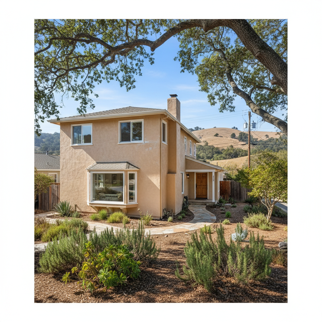 Completed stucco repair work at a residential property in Monterey, CA
