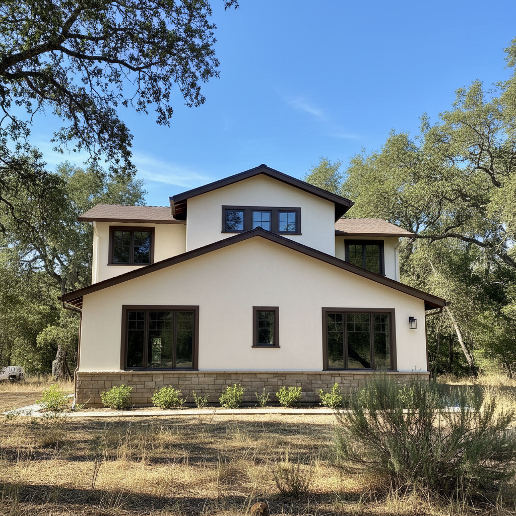 Completed stucco removal work at a residential property in Scotts Valley, CA