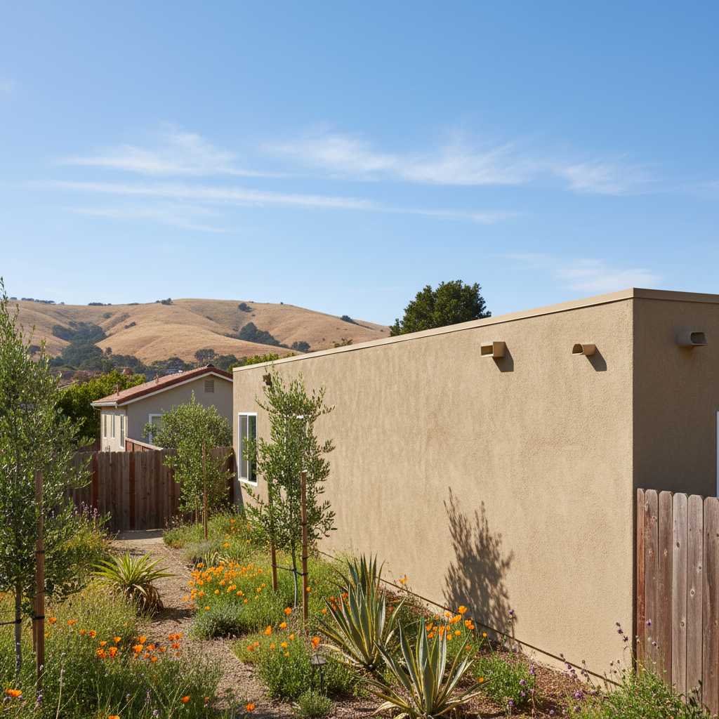 Completed residential stucco work at a residential property in Richmond, CA