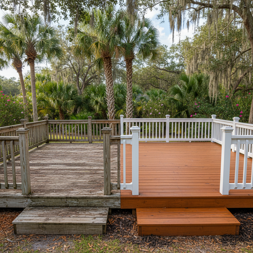 Completed deck painting & staining work at a residential property in St Cloud, FL