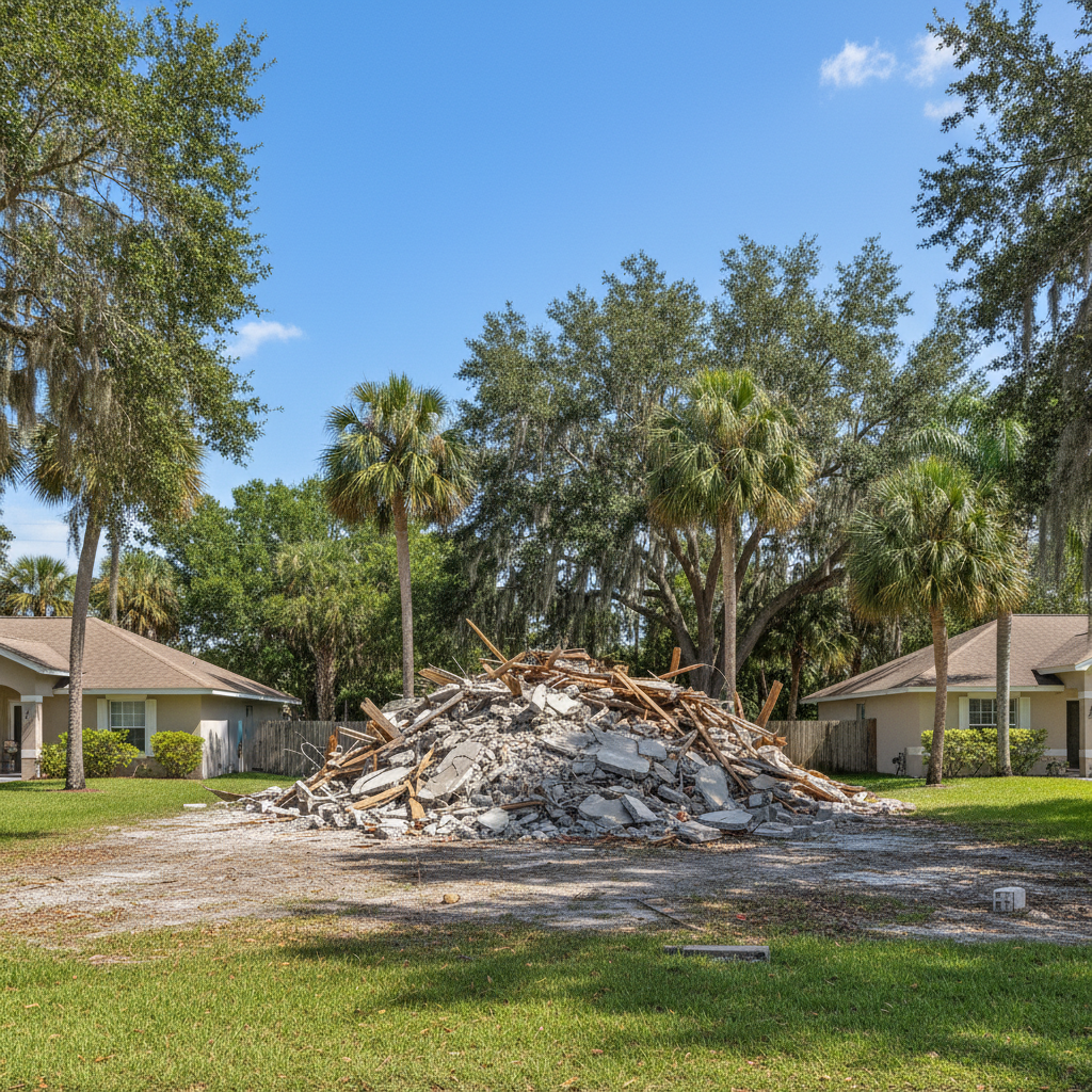 Completed full building demolition work at a residential property in Port Richey, FL