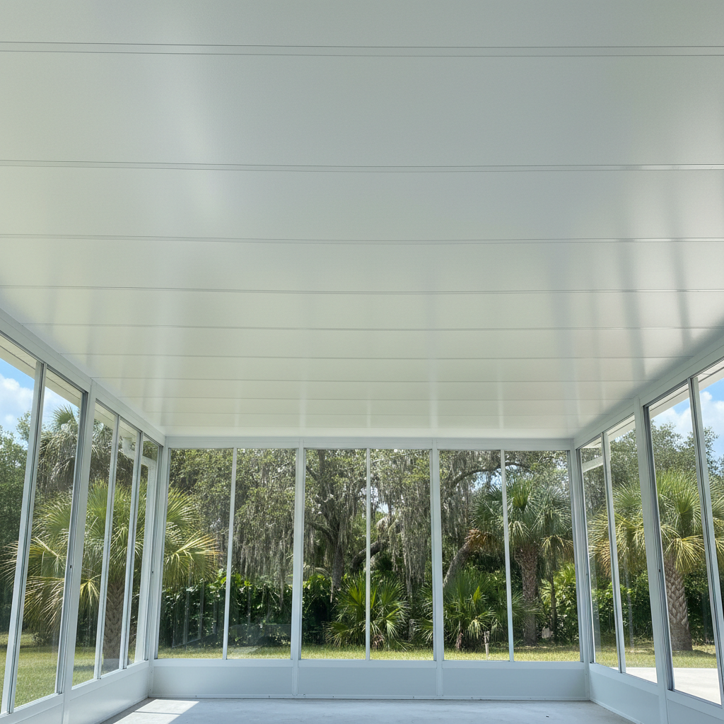 Completed sunroom insulation work at a residential property in Jacksonville, FL