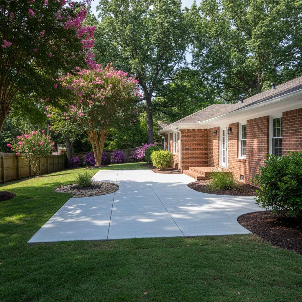 Completed concrete installation work at a residential property in Athens, GA
