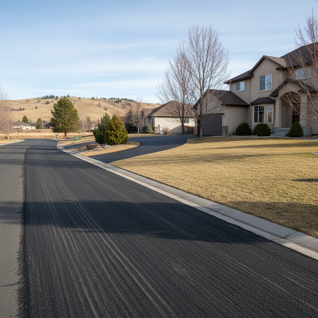 Completed asphalt milling work at a residential property in Boise, ID