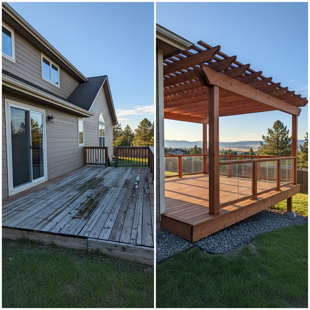 Completed pergola construction work at a residential property in Boise, ID