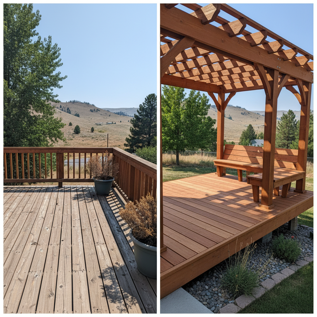 Completed pergola construction work at a residential property in Boise, ID