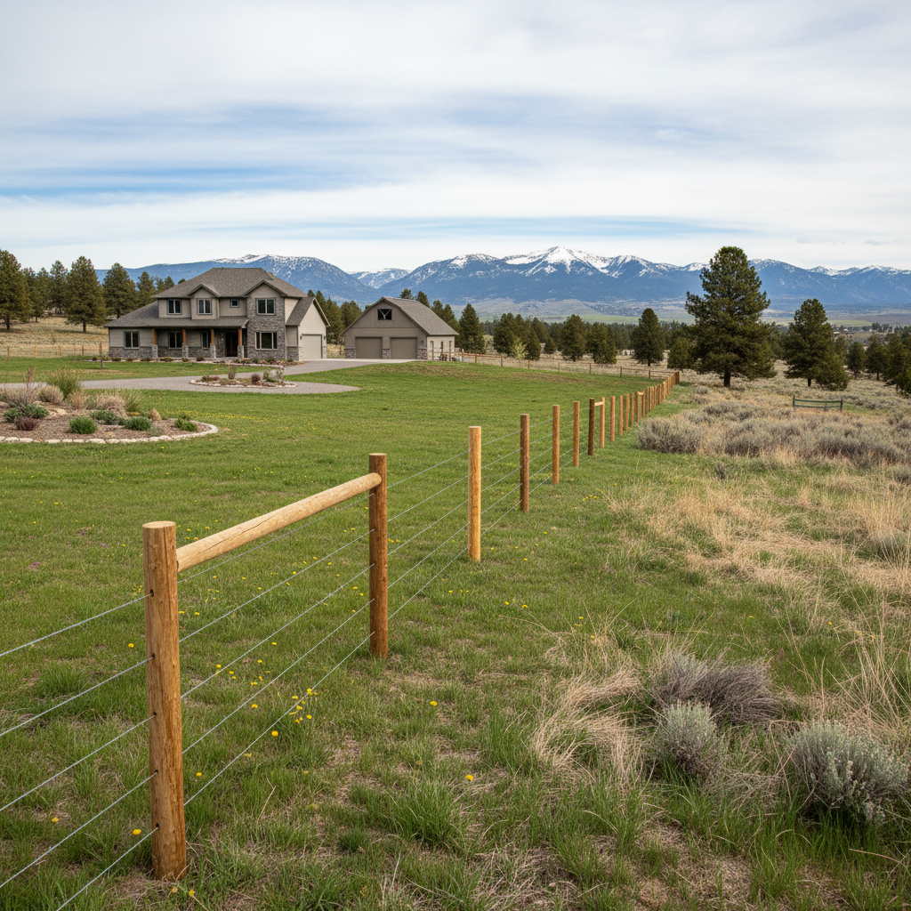 Completed farm fencing work at a residential property in Boise, ID
